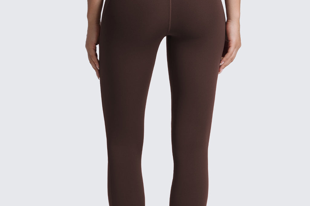 CRZ YOGA Women's Yoga Leggings 25" with Pockets Hot Fudge Brown