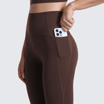 CRZ YOGA Women's Yoga Leggings 25" with Pockets Hot Fudge Brown