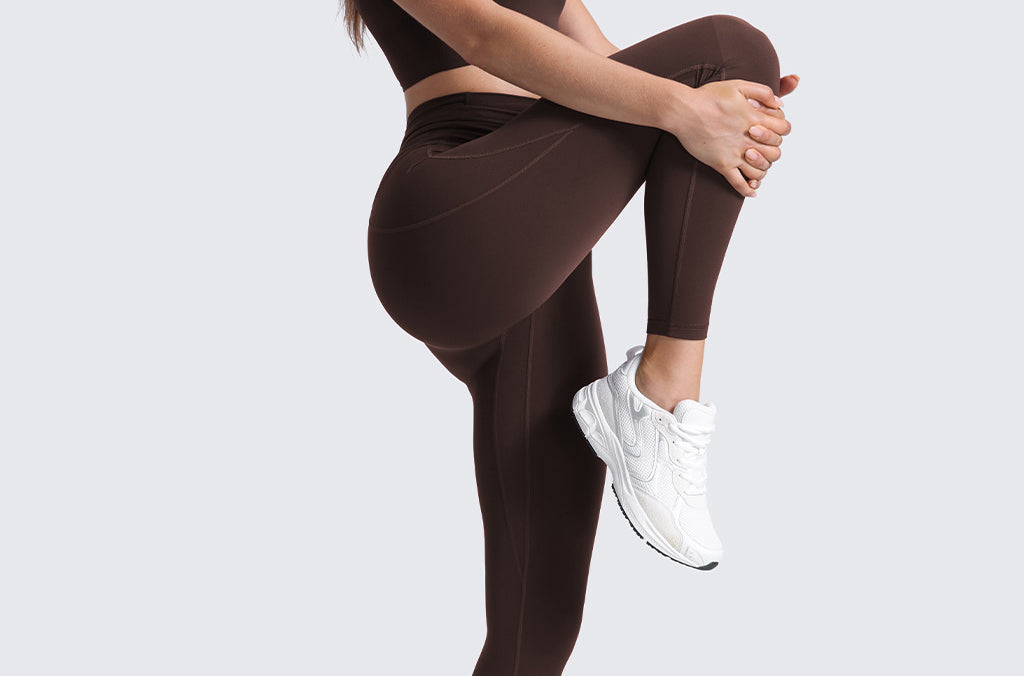 CRZ YOGA Women's Yoga Leggings 25" with Pockets Hot Fudge Brown