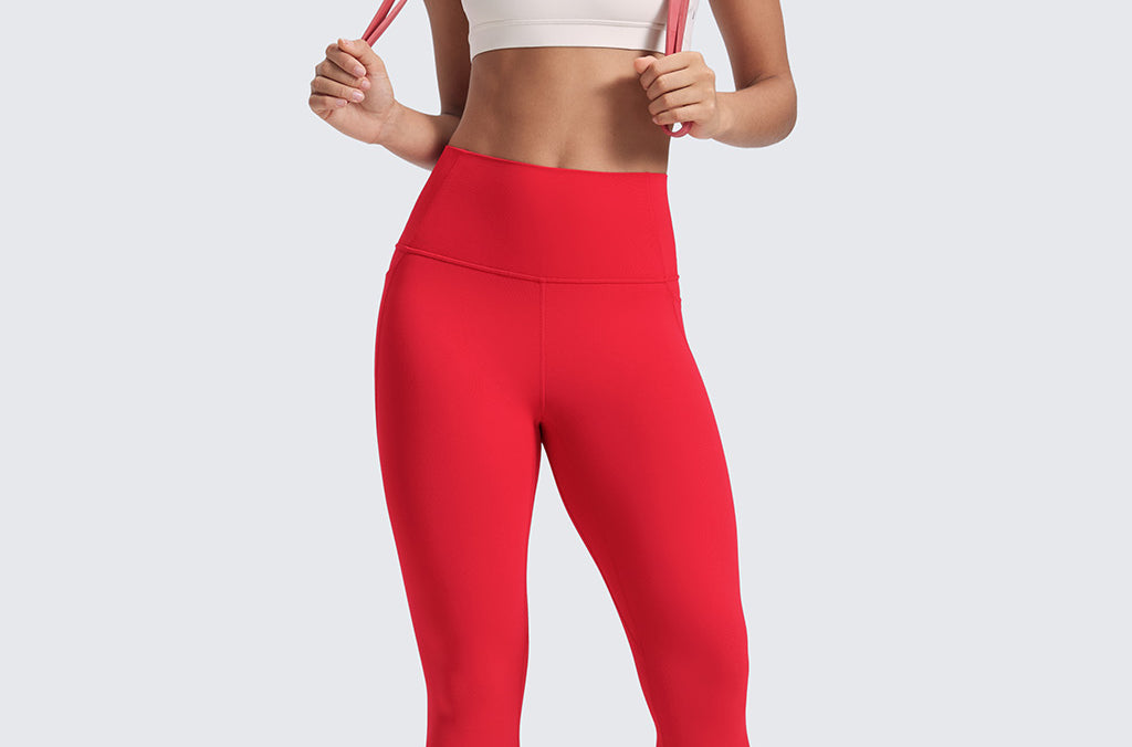 CRZ YOGA Women's Yoga Leggings 25" with Pockets Sparkle Blue