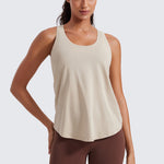 Women's Pima Cotton Racerback Tank Top Jade Grey