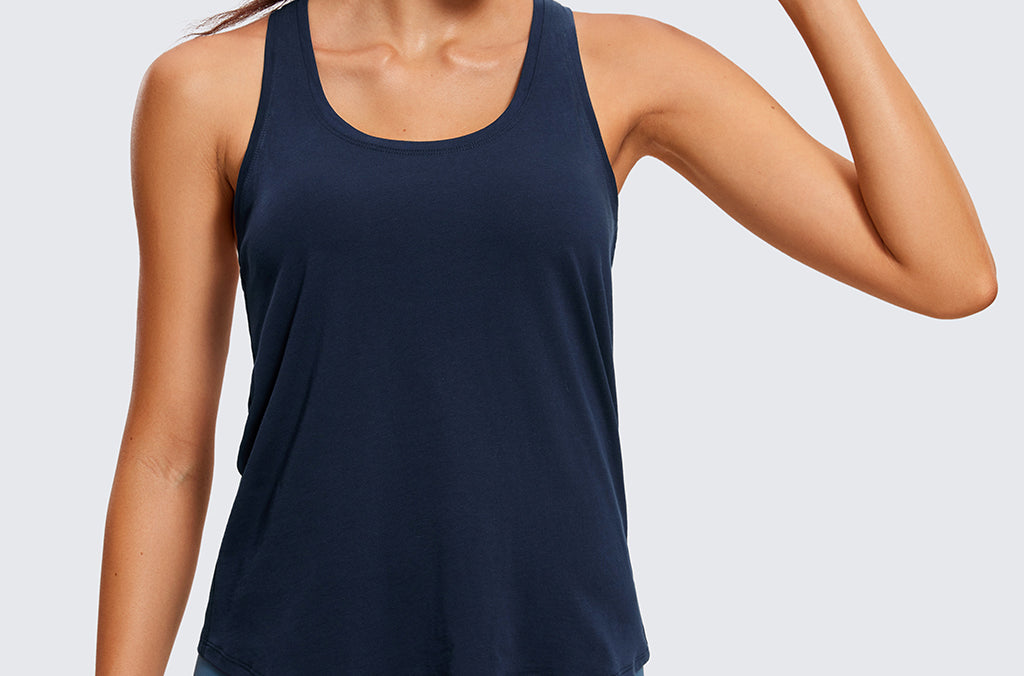 Women's Pima Cotton Racerback Tank Top Jade Grey