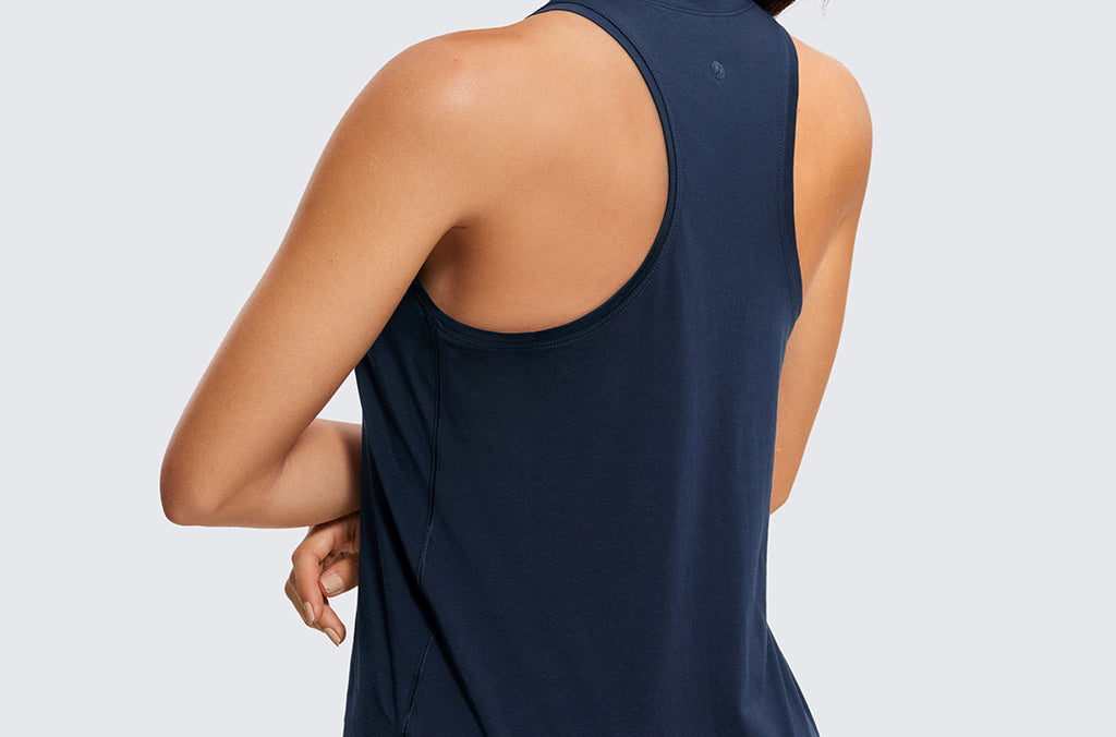 Women's Pima Cotton Racerback Tank Top Jade Grey