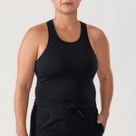 Women's Seamless Ribbed Cropped Tank Top Black
