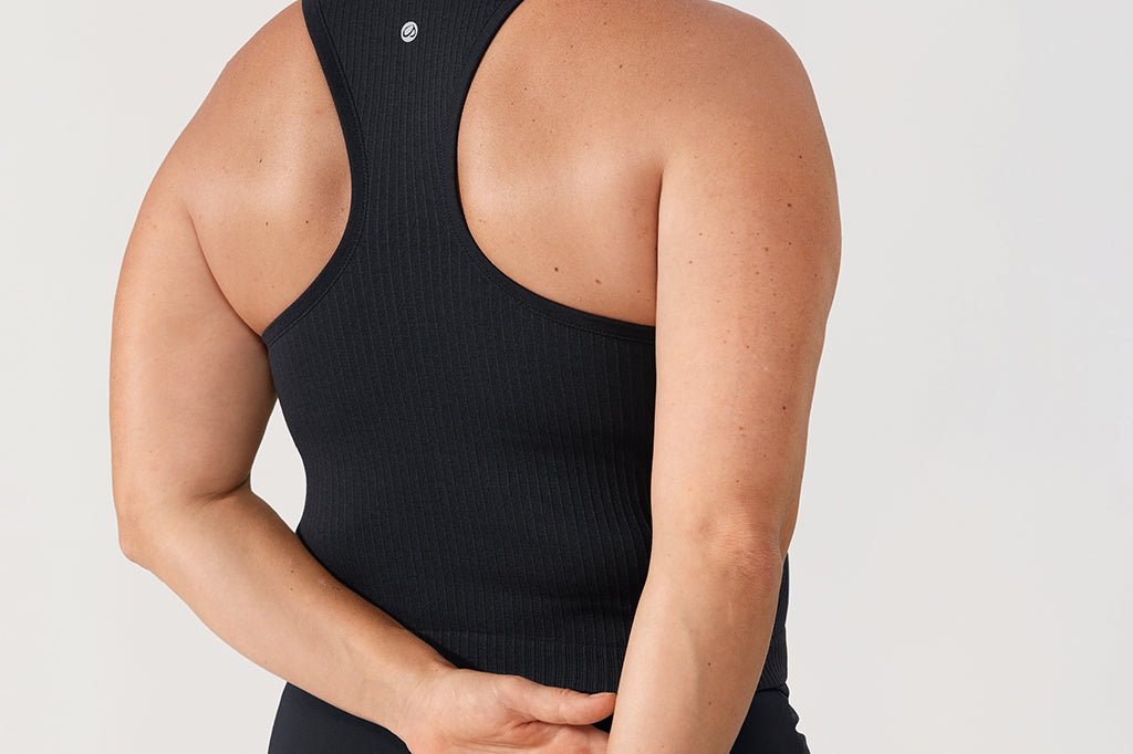 Women's Seamless Ribbed Cropped Tank Top Black