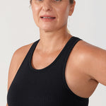 Women's Seamless Ribbed Cropped Tank Top Black