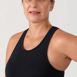 Women's Seamless Ribbed Cropped Tank Top Black