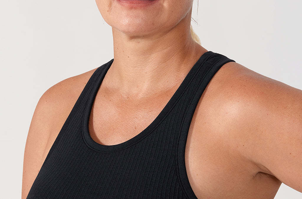 Women's Seamless Ribbed Cropped Tank Top Black