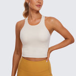 Women's Seamless Ribbed Cropped Tank Top Sparkle Blue