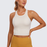 Women's Seamless Ribbed Cropped Tank Top Sparkle Blue