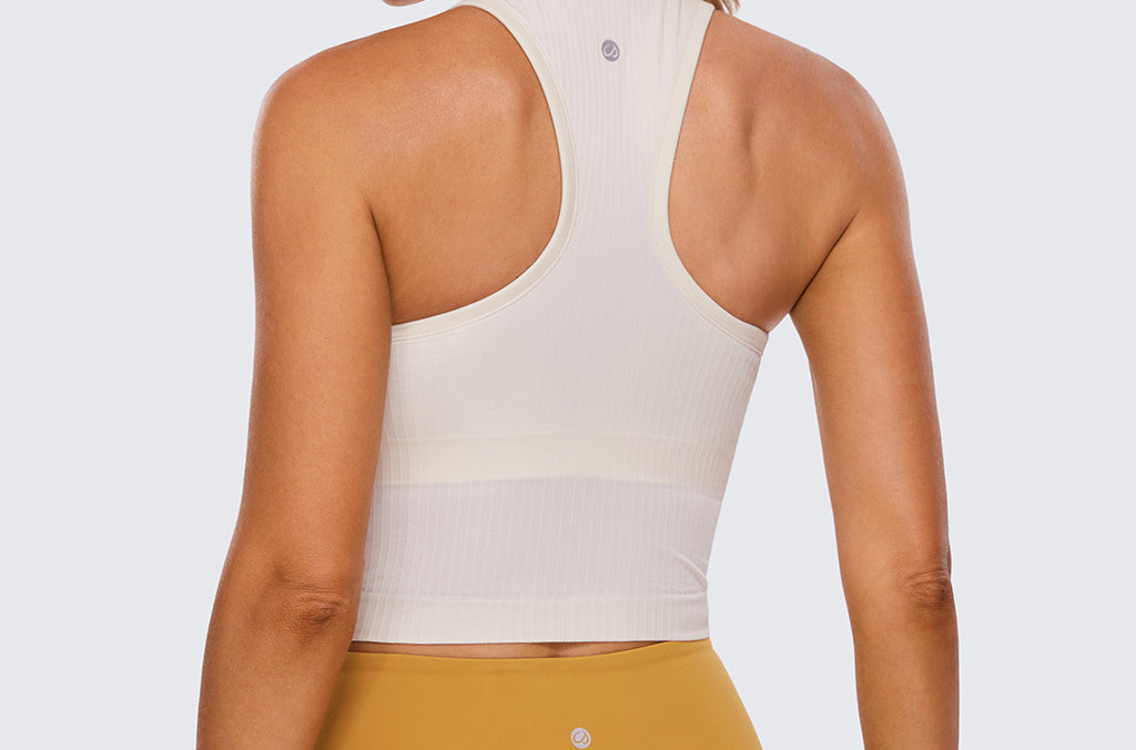 Women's Seamless Ribbed Cropped Tank Top Sparkle Blue