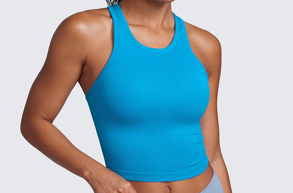 Women's Seamless Ribbed Cropped Tank Top Misty Merlot