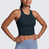 Women's Seamless Ribbed Cropped Tank Top Sparkle Blue