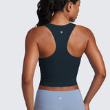 Women's Seamless Ribbed Cropped Tank Top Sparkle Blue