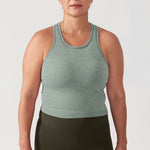Women's Seamless Ribbed Cropped Tank Top Black