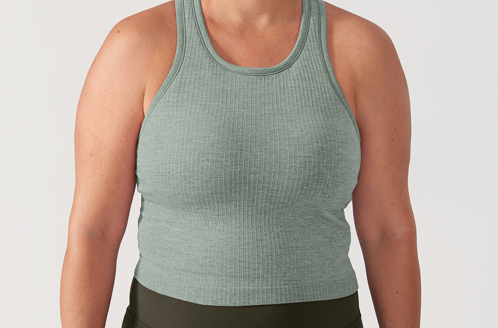Women's Seamless Ribbed Cropped Tank Top Black