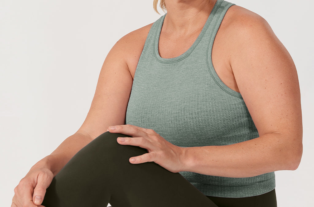 Women's Seamless Ribbed Cropped Tank Top Darkish Green