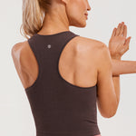 Women's Seamless Ribbed Cropped Tank Top Misty Merlot