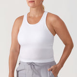 Women's Seamless Ribbed Cropped Tank Top Darkish Green