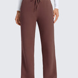 CRZ YOGA Women's Cotton Fleece Lined Sweatpants 30" Dark Red 2