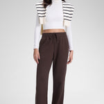 CRZ YOGA Women's Cotton Fleece Lined Sweatpants 30" Hot Fudge Brown