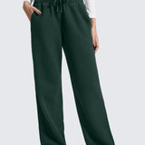 CRZ YOGA Women's Cotton Fleece Lined Sweatpants 30" White Apricot