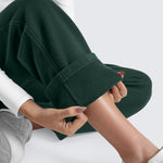 CRZ YOGA Women's Cotton Fleece Lined Sweatpants 30" White Apricot