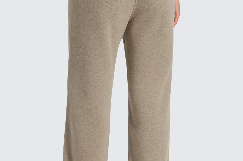 CRZ YOGA Women's Cotton Fleece Lined Sweatpants 30" White Apricot