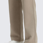CRZ YOGA Women's Cotton Fleece Lined Sweatpants 30" White Apricot