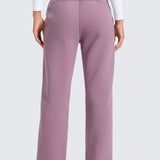 CRZ YOGA Women's Cotton Fleece Lined Sweatpants 30" Pomegranate