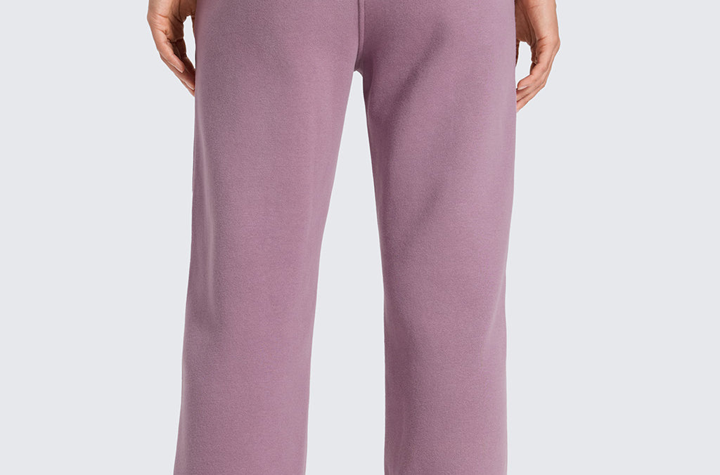 CRZ YOGA Women's Cotton Fleece Lined Sweatpants 30" Pomegranate