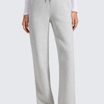 CRZ YOGA Women's Cotton Fleece Lined Sweatpants 30" Milky White