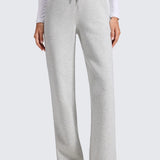 CRZ YOGA Women's Cotton Fleece Lined Sweatpants 30" Milky White