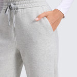 CRZ YOGA Women's Cotton Fleece Lined Sweatpants 30" Milky White