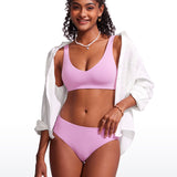 CRZ YOGA V Neck Bikini Padded Tops Swimsuit Vita Pink