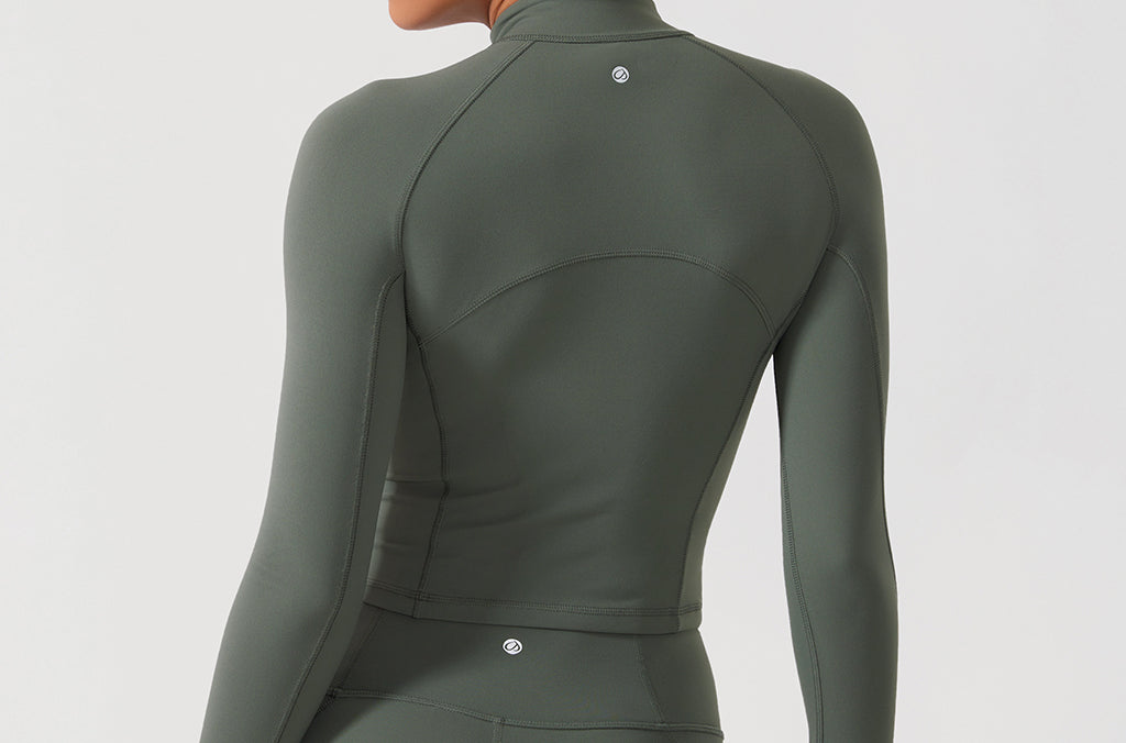 CRZ YOGA Women's Half Zip Long Sleeve Cropped Top Strawberry Pink