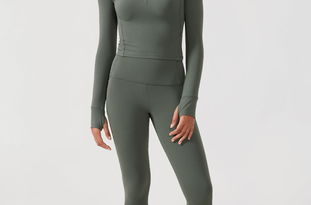 CRZ YOGA Women's Half Zip Long Sleeve Cropped Top Strawberry Pink