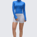 CRZ YOGA Women's Half Zip Long Sleeve Cropped Top Mojave Tan