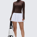 CRZ YOGA Women's Half Zip Long Sleeve Cropped Top Hot Fudge Brown