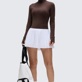 CRZ YOGA Women's Half Zip Long Sleeve Cropped Top Hot Fudge Brown