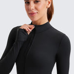 Women's Butterluxe Cropped Outerwear Full Zip Jackets White