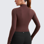 Women's Butterluxe Cropped Outerwear Full Zip Jackets Olive Green