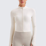 Women's Butterluxe Cropped Outerwear Full Zip Jackets French Navy