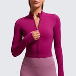 Women's Butterluxe Cropped Outerwear Full Zip Jackets Black