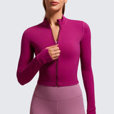 Women's Butterluxe Cropped Outerwear Full Zip Jackets Black