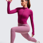 Women's Butterluxe Cropped Outerwear Full Zip Jackets Black