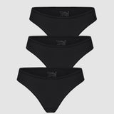 Women's Cheeky High Cut Bikini 3 Pack Black 3pack