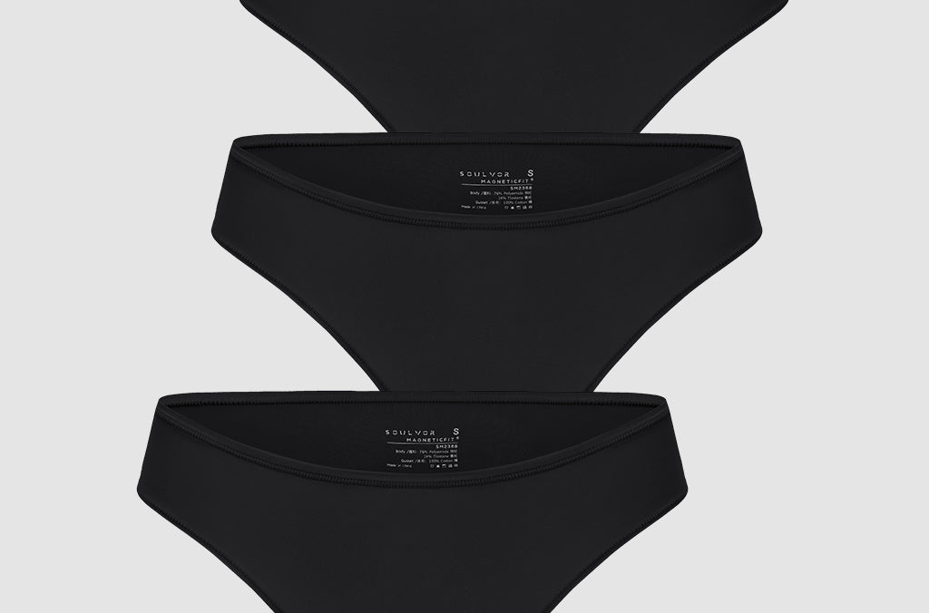 Women's Cheeky High Cut Bikini 3 Pack Black 3pack