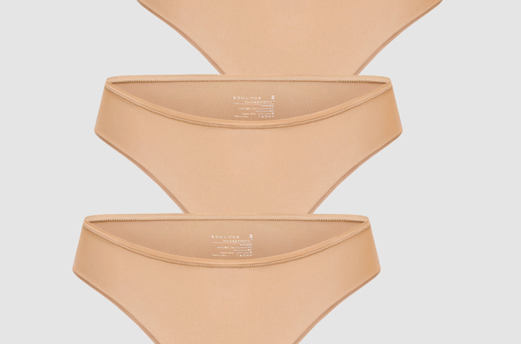 Women's Cheeky High Cut Bikini 3 Pack Warm Beige (3pack)