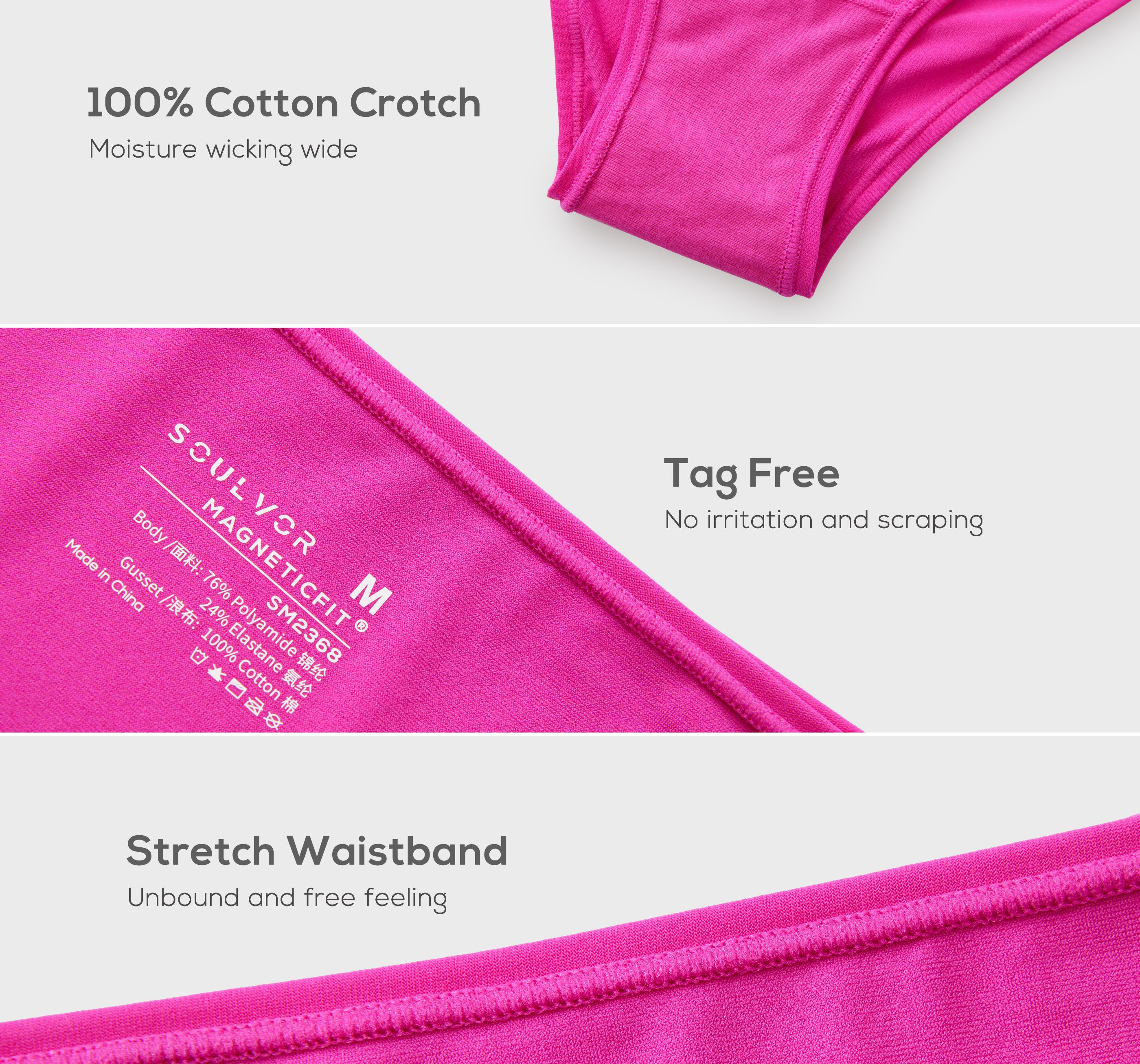 Women's Cheeky High Cut Bikini 3 Pack Chic 2 (3pack)